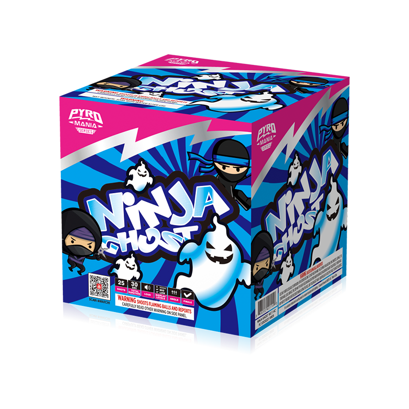 Ninja Ghost 25 výstřelů dortů sortiment MC114