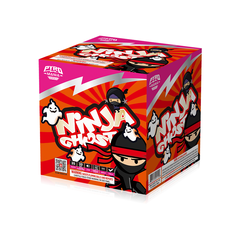 Ninja Ghost 25 výstřelů dortů sortiment MC114